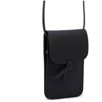 Сумка молодежная на плечевом ремне Ors Oro, 20*12*1см, 2 отделения, магнитная кнопка, экокожа, черный