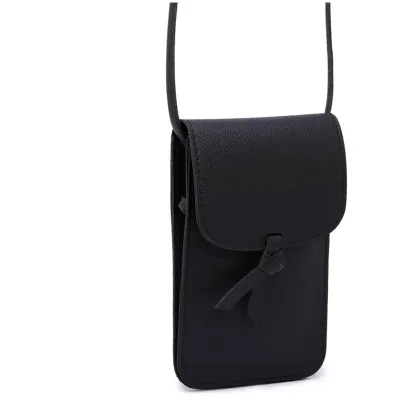 Сумка молодежная на плечевом ремне Ors Oro, 20*12*1см, 2 отделения, магнитная кнопка, экокожа, черный