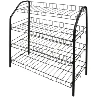 Банкетка-полка для обуви Nika ЭТ1/Ч, 660*280*700мм, 4 полки, металл черный