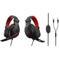 Наушники с микрофоном Smartbuy Beat em, c регулятором громкости, 2,4м, красный, черный