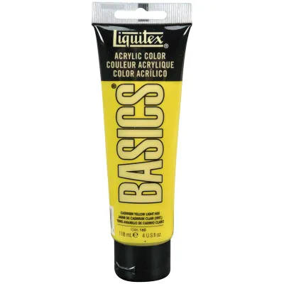 Краска акриловая художественная Liquitex "Basics", 118мл, туба, 163 кадмий желтый светлый (имит.)