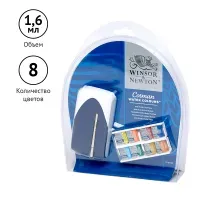Акварель Winsor&Newton "Cotman", 8цв., малая кювета, кисть комп. №5, пласт. коробка
