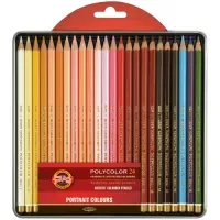 Карандаши цветные художественные Koh-I-Noor "Polycolor Portrait 3824" 24цв., заточен., метал. пенал (ПОД ЗАКАЗ)