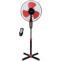 Вентилятор напольный Polaris 0140RC, пульт, таймер, красный, черный