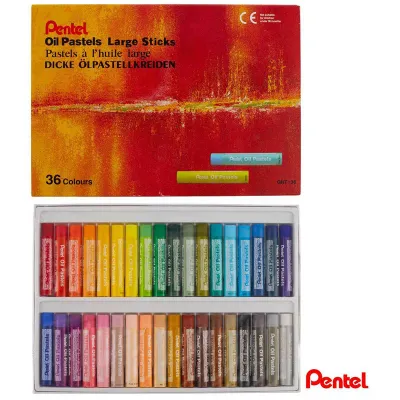 Пастель масляная Pentel "Oil Pastels XXL", 36 цветов, картон. упаковка