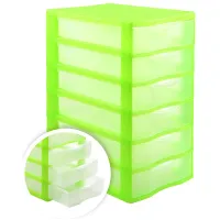 Бокс универсальный СТАММ, 6 отделений, лотки прозрачные, зеленый