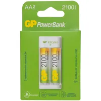 Зарядное устройство GP E211210AAHC-2CRB2 + 2шт акк. AA (HR06) 2100mAh (USB)