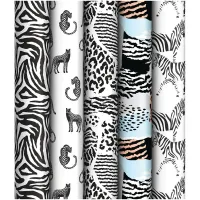 Упаковочная бумага белый крафт 70*100см, ArtSpace "Анималистичный принт", 70г/м2, ассорти 5 дизайнов