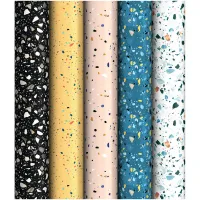 Упаковочная бумага глянц. 70*100см, ArtSpace "Terraco", 90г/м2, ассорти 5 дизайнов