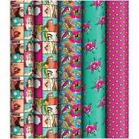 Упаковочная бумага глянц. 70*100см, ArtSpace "Pop art", 90г/м2, ассорти 5 дизайнов