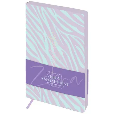 Ежедневник недатированный, А5, 136л., кожзам, Greenwich Line "Vision. Animal print. Zebra", тон. блок, цветной срез