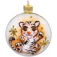 Ёлочное украшение "Медальон тигренок 2" (Символ года), в подарочной упаковке