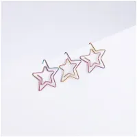 Скрепки фигурные 25мм, MESHU "Stars", 6шт., пакет с европодвесом