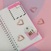 Скрепки фигурные 27мм, MESHU "Hearts", 6шт., пакет с европодвесом