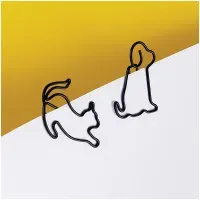 Скрепки фигурные 19мм, MESHU "Cat&Dog ", 4шт., пакет с европодвесом