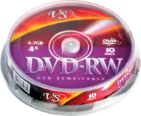 Диск DVD-RW 4.7Gb VS 4x Cake Box (10шт)