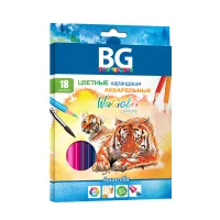 Карандаши акварельные BG "Aquarella", 18цв., шестигранные, заточен., европодвес
