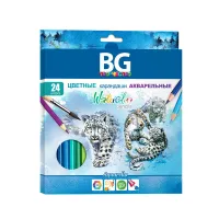 Карандаши акварельные BG "Aquarella", 24цв., шестигранные, заточен., европодвес