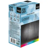 Электрогирлянда Luca Lighting "Занавес на ель", мультиколор, 1,6м, 256 ламп, на зеленом проводе, таймер