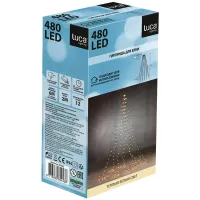 Электрогирлянда Luca Lighting "Занавес на ель", белый свет, 2м, 480 ламп, на зеленом проводе, таймер