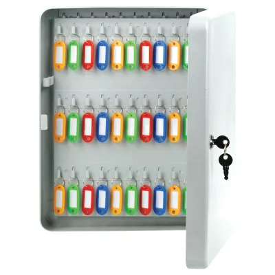 УЦЕНКА-Ключница OfficeSpace на 140 ключей, 370*280*80, ключевой замок, металл, серый, с брелоками