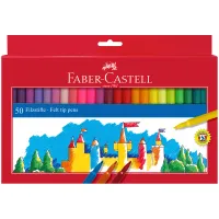 УЦЕНКА-Фломастеры Faber-Castell "Замок", 50цв., смываемые, картон, европодвес