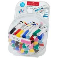 Маркер перманентный для ткани Faber-Castell "Textile", 50шт., 7цв., 1-5мм, пластиковый куб