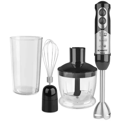 Блендер погружной Scarlett SC-HB42F15, 700Вт, измельчитель, венчик, мерный стакан, 2 скорости