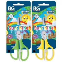 Ножницы детские BG "Sunshine" 13,5см, ассорти, с усилителем, европодвес