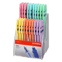 Дисплей шариковых ручек Stabilo "Liner Pastel 808", 80шт., синие, цвета корпусов пастельные, ассорти, 0,38мм