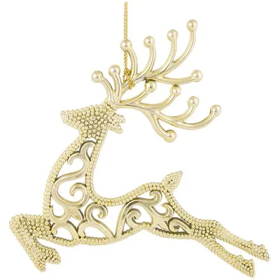 Елочное украшение из полипропилена "Олень золотой", 13*13,5*0,3см