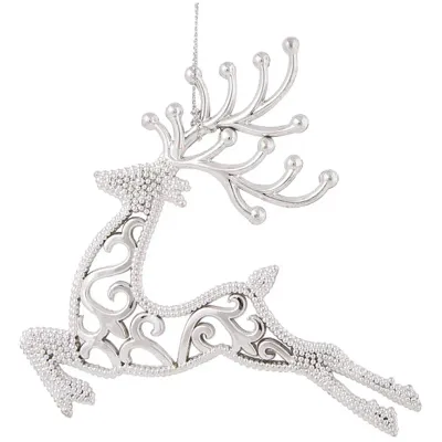 Елочное украшение из полипропилена "Олень серебряный", 13*13,5*0,3см