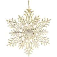 Елочное украшение из полипропилена "Снежинка резная золотая", 14,5*12,5*0,2см