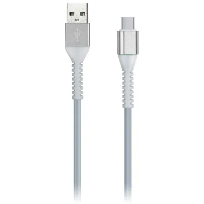 Кабель Smartbuy Flow3D, USB2.0 (A) - C Type, в оплетке, 2A output, 1м, белый