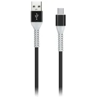 Кабель Smartbuy Flow3D, USB2.0 (A) - C Type, в оплетке, 2A output, 1м, черный