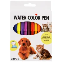Фломастеры "Кот и пес", 24цв., смываемые, картон, европодвес