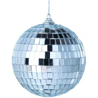 Новогоднее подвесное украшение "Шар Серебро", пенопласт и стекло, 10*10*10см