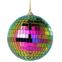 Новогоднее подвесное украшение "Шар Мультиколор", пенопласт и стекло, 10*10*10см