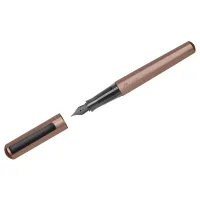 Ручка перьевая Faber-Castell "Hexo" синяя, М=0,75мм, шестигран., бронзовый корпус, инд. картон. упаковка