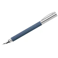 Ручка перьевая Faber-Castell "Ambition OpArt Deep Water" синяя, F=0,6мм, корпус глубокий синий, инд. карт. упаковка