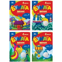 Бархатная бумага флуоресцентная А4, BG, "Цветной мир", 4л., 4цв., в папке