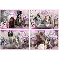 Альбом для рисования 16л., А4, на скрепке BG "Собаки с цветами"