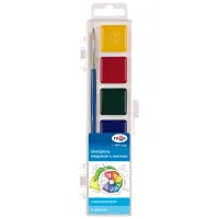 Акварель Гамма "Классическая", медовая, 06 цветов, с кистью, пластик. упак., европодвес NEW