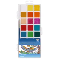 Акварель Гамма "Классическая", медовая, 24 цвета, с кистью, пластик. упак., европодвес NEW