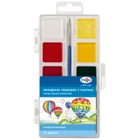 Акварель Гамма "Классическая", медовая, 10 цветов, с кистью, пластик. упак., европодвес NEW