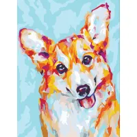 Картина по номерам "Корги", размер 15x15 см, на холсте, акриловые краски, кисти, 7370539