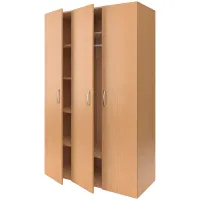 УЦЕНКА-Шкаф для одежды трехдверный Мета Мебель, 1200*520*1950мм, с полками, ЛДСП бук