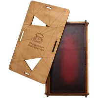 Клатч Кожевенная мануфактура, нат. кожа, красный, в деревянной упаковке