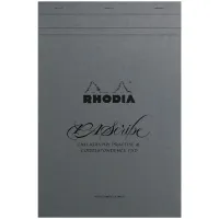 Альбом-склейка для каллиграфии, 60л., А4+, на скобе Clairefontaine "Rhodia Maya", разлиновка, 120г/м2, серый блок