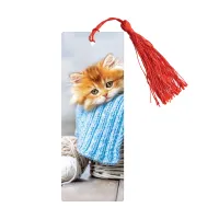 Закладка для книг 3D с линейкой, 150*55мм, ArtSpace "Kitten", декоративный шнурок